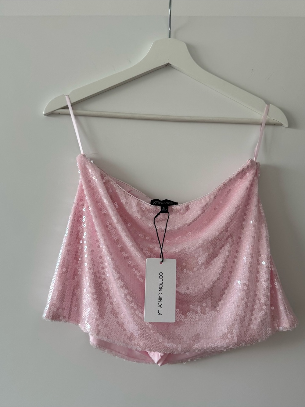 Cotton Candy LA Pink Sequin Mini Skirt